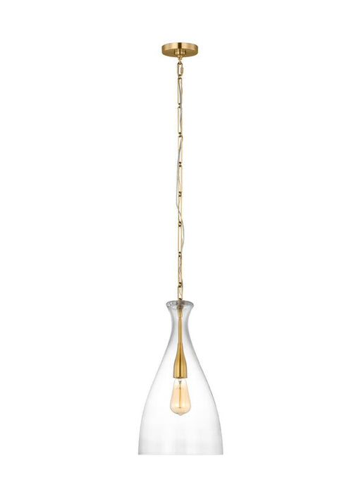 Generation Lighting Aerin Athena 1-Light Small Pendant In Burnished Brass Finish With Clear Glass Shade (AEP1071BBSCG)