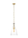 Generation Lighting Aerin Athena 1-Light Small Pendant In Burnished Brass Finish With Clear Glass Shade (AEP1071BBSCG)