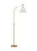 Generation Lighting Remy Transitional 1-Light LED Medium Indoor Task Floor Lamp Burnished Brass Gold With White Linen Fabric Shade (AET1051BBS1)