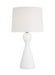 Generation Lighting Constance Table Lamp Textured White Finish With White Linen Fabric Shade (AET1091TXW1)