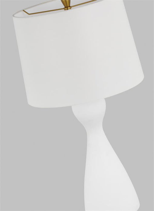 Generation Lighting Constance Table Lamp Textured White Finish With White Linen Fabric Shade (AET1091TXW1)