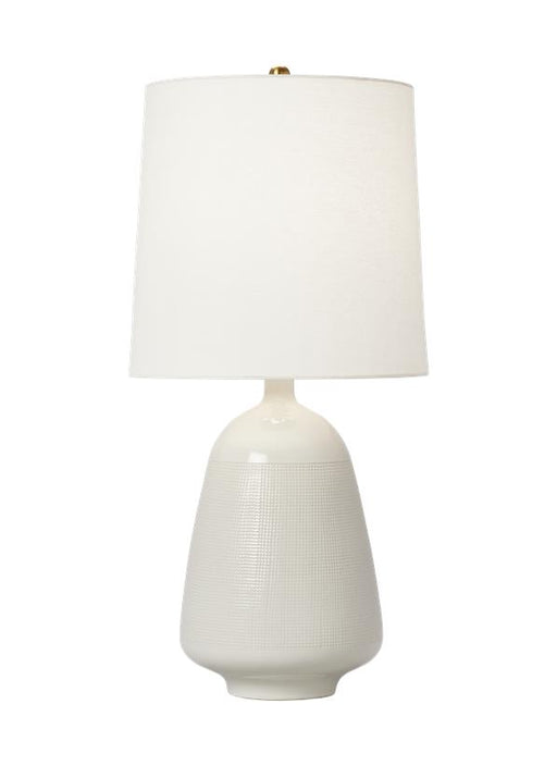 Generation Lighting Ornella Casual 1-Light Indoor Medium Table Lamp In New White Finish With White Linen Fabric Shade (AET1131NWH1)