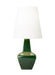 Generation Lighting Aerin Diogo 1-Light Medium Table Lamp In Green Finish With White Linen Fabric Shade (AET1151GRN1)