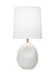 Generation Lighting Aerin Ulla 1-Light Small Table Lamp In Dove Grey Crackle Finish With White Linen Fabric Shade (AET1191DGC1)