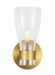 Generation Lighting Moritz 1-Light Sconce Burnished Brass Finish With Clear Glass Shade And Clear Glass Shade (AEV1001BBS)