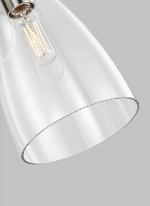 Generation Lighting Moritz Mid-Century Modern 1-Light Indoor Dimmable Bath Vanity Wall Sconce Polished Nickel Silver-Clear Glass Shade (AEV1001PN)