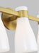 Generation Lighting Moritz 3-Light Vanity Burnished Brass with Milk White Glass With Milk White Glass Shades/Milk White Glass Shades (AEV1003BBSMG)