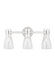 Generation Lighting Moritz Mid-Century Modern 3-Light Indoor Dimmable Bath Vanity Wall Sconce Polished Nickel Silver-Clear Glass Shade (AEV1003PN)