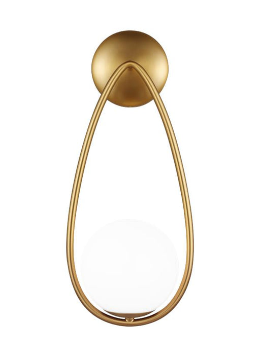 Generation Lighting Galassia 1-Light Sconce Burnished Brass Finish With Milk White Glass Shade (AEW1011BBS)