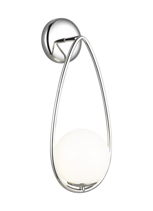 Generation Lighting Galassia 1-Light Sconce Polished Nickel Finish With Milk White Glass Shade (AEW1011PN)