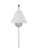 Generation Lighting Remy Transitional 1-Light Indoor Dimmable Medium Wall Sconce Polished Nickel Silver With White Linen Fabric Shade (AEW1021PN)