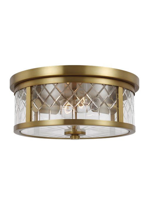 Generation Lighting Alec Flush Mount Burnished Brass Finish With Clear Glass Shade (AF1072BBS)