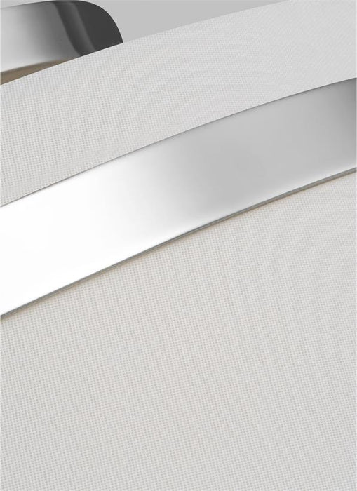 Generation Lighting Cordtlandt Large Semi-Flush Mount Polished Nickel Finish With White Linen Fabric Shade (AF1153PN)