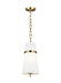 Generation Lighting Cordtlandt Small Pendant Burnished Brass Finish With White Linen Fabric Shade (AP1161BBS)