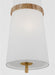 Generation Lighting Alexa Hampton Cordtlandt 1-Light Dimmable Small Pendant In Rattan Finish With White Linen Fabric Shade (AP1161RTN)