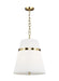 Generation Lighting Cordtlandt Large Pendant Burnished Brass Finish With White Linen Fabric Shade (AP1173BBS)