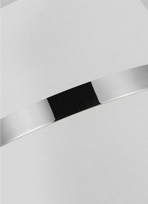 Generation Lighting Cordtlandt Large Pendant Polished Nickel Finish With White Linen Fabric Shade (AP1173PN)