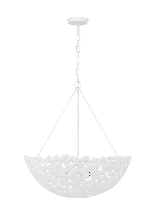 Generation Lighting Kelan Traditional Dimmable Indoor Large 6-Light Pendant In A Textured White Finish With Textured White Steel Shades (AP1186TXW)