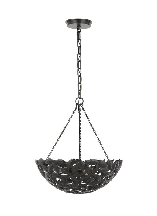 Generation Lighting Alexa Hampton Kelan 6-Light Small Pendant In Aged Iron Finish With Aged Iron Steel Shade (AP1193AI)