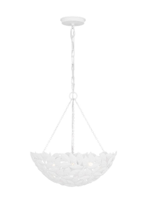 Generation Lighting Kelan Traditional Dimmable Indoor Small 3-Light Pendant In A Textured White Finish With Textured White Steel Shades (AP1193TXW)