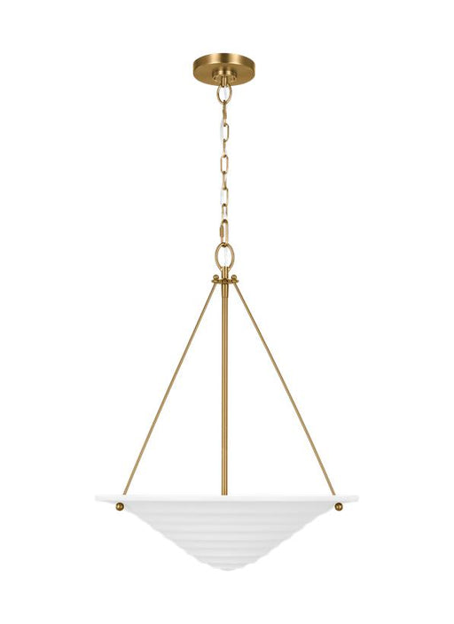 Generation Lighting Dosinia Transitional 3-Light Indoor Dimmable Large Ceiling Hanging Pendant Textured White-Textured White Steel Shade (AP1213TXW)