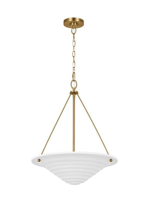 Generation Lighting Dosinia Transitional 3-Light Indoor Dimmable Large Ceiling Hanging Pendant Textured White-Textured White Steel Shade (AP1213TXW)