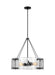 Generation Lighting Calvert Transitional 4-Light Indoor Dimmable Medium Ceiling Chandelier Aged Iron With Clear Textured Glass Shades (AP1234AI)