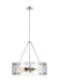 Generation Lighting Calvert Transitional 4-Light Indoor Dimmable Medium Ceiling Chandelier Polished Nickel Silver-Clear Textured Glass Shades (AP1234PN)