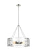 Generation Lighting Calvert Transitional 4-Light Indoor Dimmable Medium Ceiling Chandelier Polished Nickel Silver-Clear Textured Glass Shades (AP1234PN)