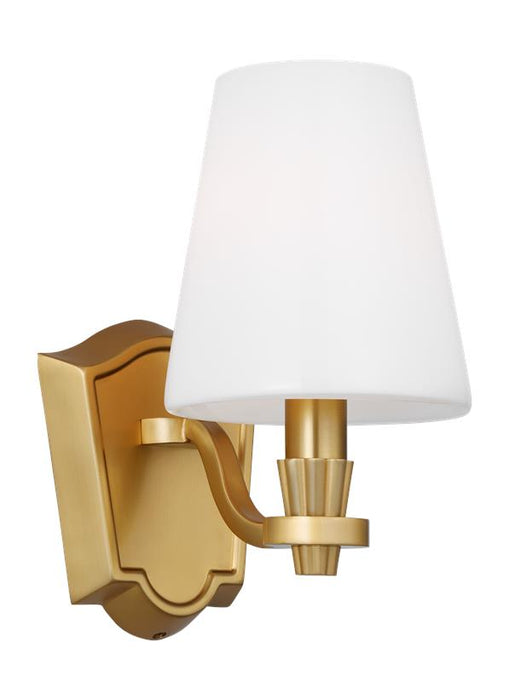 Generation Lighting Paisley Transitional Dimmable Indoor 1-Light Vanity Bath Fixture A Burnished Brass With Milk White Glass Shade (AV1001BBS)
