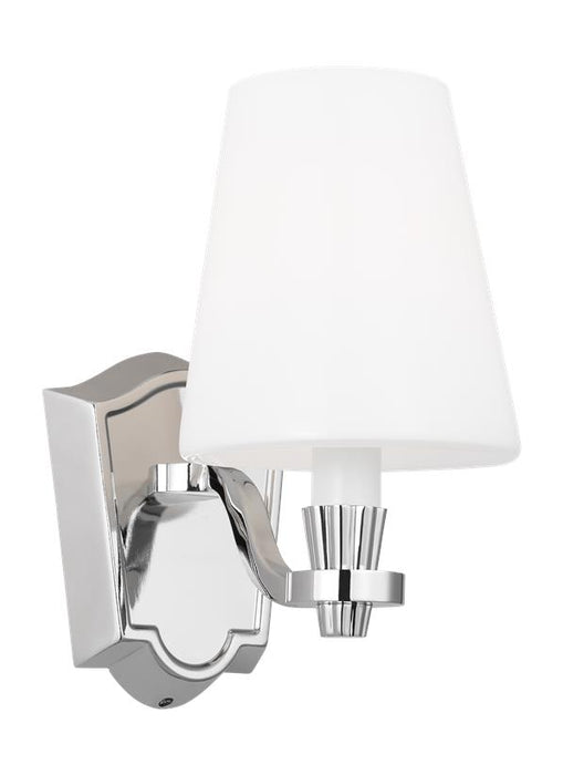 Generation Lighting Paisley Transitional Dimmable Indoor 1-Light Vanity Bath Fixture A Polished Nickel With Milk White Glass Shade (AV1001PN)