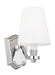 Generation Lighting Paisley Transitional Dimmable Indoor 1-Light Vanity Bath Fixture A Polished Nickel With Milk White Glass Shade (AV1001PN)