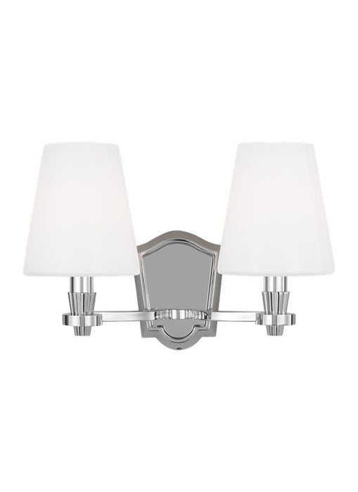 Generation Lighting Paisley Transitional Dimmable Indoor 2-Light Vanity Bath Fixture A Polished Nickel With Milk White Glass Shades (AV1002PN)