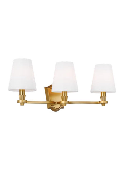 Generation Lighting Paisley Transitional Dimmable Indoor 3-Light Vanity Bath Fixture A Burnished Brass With Milk White Glass Shades (AV1003BBS)