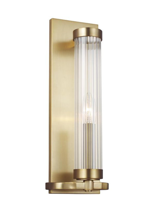 Generation Lighting Demi Sconce Burnished Brass Finish With Clear Glass Shade (AW1041BBS)