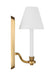 Generation Lighting Paisley Transitional Dimmable Indoor 1-Light Tail Sconce Fixture A Burnished Brass With White Linen Fabric Shades (AW1121BBS)