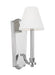 Generation Lighting Paisley Transitional Dimmable Indoor 1-Light Tail Sconce Fixture A Polished Nickel With White Linen Fabric Shades (AW1121PN)