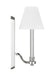 Generation Lighting Paisley Transitional Dimmable Indoor 1-Light Tail Sconce Fixture A Polished Nickel With White Linen Fabric Shades (AW1121PN)