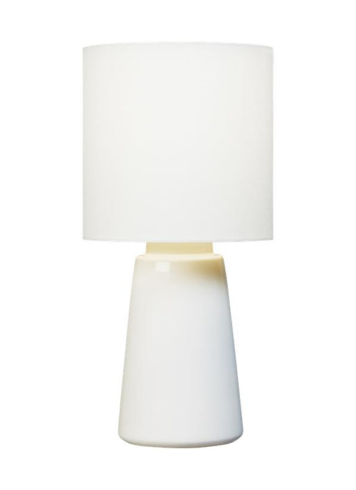 Generation Lighting Vessel Transitional 1-Light Indoor Medium Table Lamp In New White Finish With White Linen Fabric Shade (BT1061NWH1)