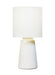 Generation Lighting Vessel Transitional 1-Light Indoor Medium Table Lamp In New White Finish With White Linen Fabric Shade (BT1061NWH1)