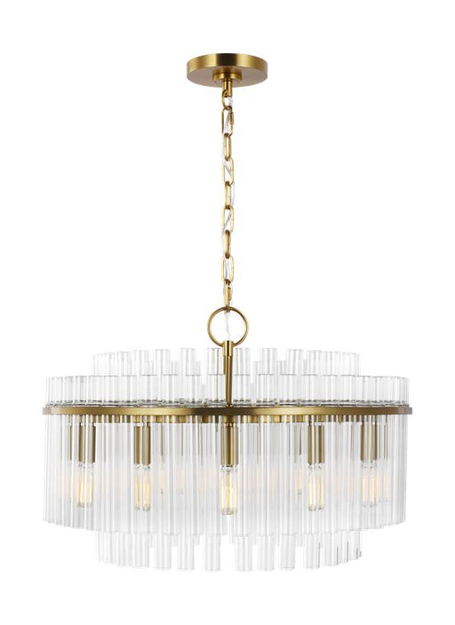 Generation Lighting Beckett Medium Chandelier Burnished Brass Finish With Clear Glass Shades And Clear Glass Shades (CC12812BBS)