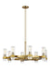 Generation Lighting Geneva Chandelier Burnished Brass Finish With Clear Glass Shades And Clear Glass Shades (CC1378BBS)