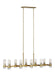 Generation Lighting Geneva Linear Chandelier Burnished Brass Finish With Clear Glass Shades And Clear Glass Shades (CC13810BBS)