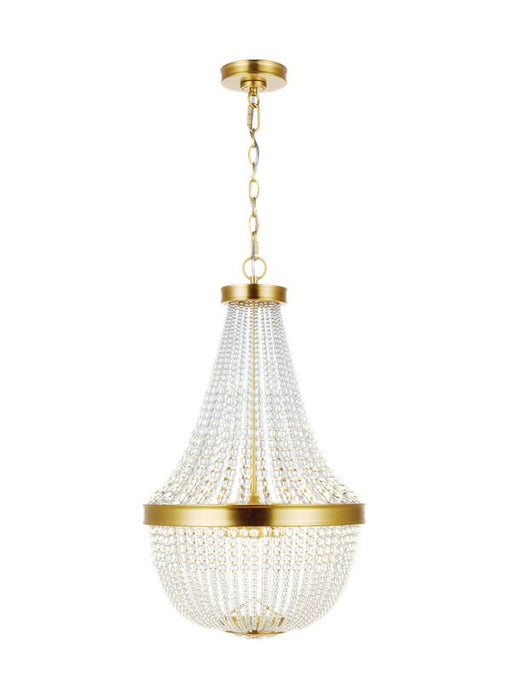 Generation Lighting Summerhill Small Chandelier Burnished Brass Finish With Clear Crystal Beads And Clear Crystal Beads (CC1476BBS)