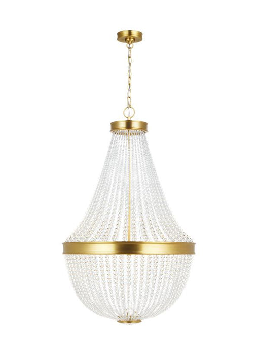 Generation Lighting Summerhill Medium Chandelier Burnished Brass Finish With Clear Crystal Beads And Clear Crystal Beads (CC14812BBS)