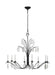 Generation Lighting Shannon Traditional 8-Light Indoor Dimmable Extra Large Ceiling Chandelier Aged Iron Grey-Textured Crystal Drop Glass (CC1598AI)