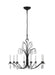 Generation Lighting Shannon Traditional 8-Light Indoor Dimmable Large Ceiling Chandelier Aged Iron Grey With Textured Crystal Drop Glass (CC1608AI)