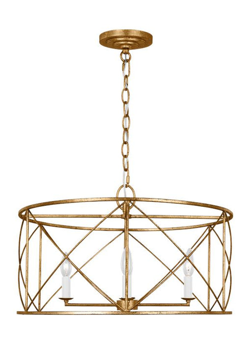Generation Lighting Beatrix Transitional 4-Light Indoor Dimmable Large Lantern Pendant In Antique Gild Gold Finish (CC1634ADB)