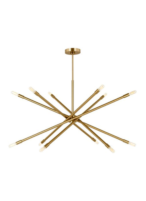 Generation Lighting Eastyn Modern 12-Light Indoor Dimmable Extra Large Chandelier In Burnished Brass Gold Finish (CC16512BBS)