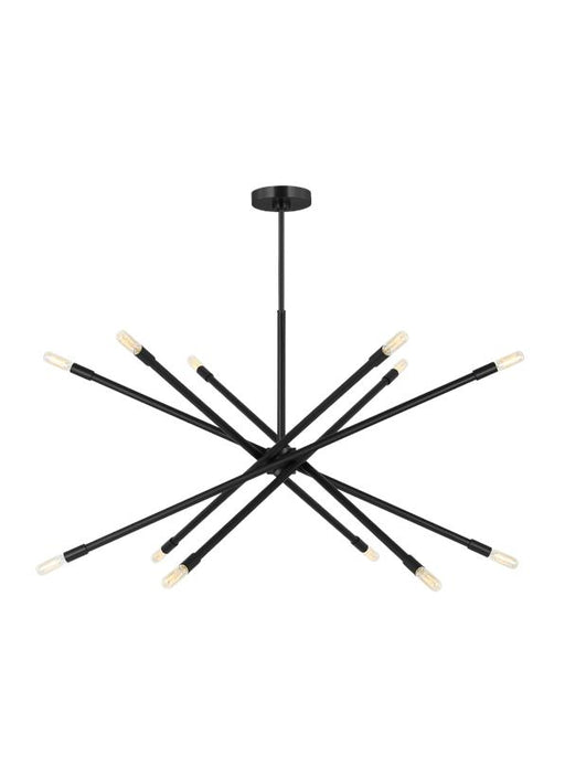 Generation Lighting Eastyn Modern 12-Light Indoor Dimmable Extra Large Chandelier In Midnight Black Finish (CC16512MBK)